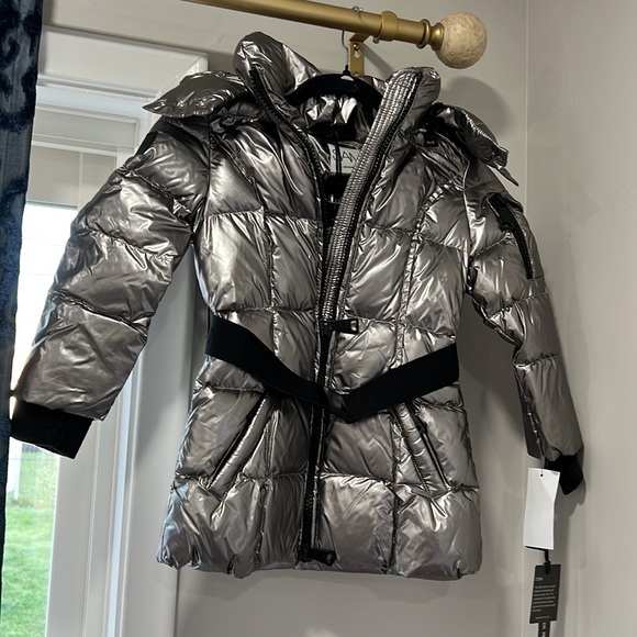 Sam GIRLS' SOHO BELTED DOWN PUFFER JACKET - LITTLE KID IN GUNMETAL - Picture 3 of 12